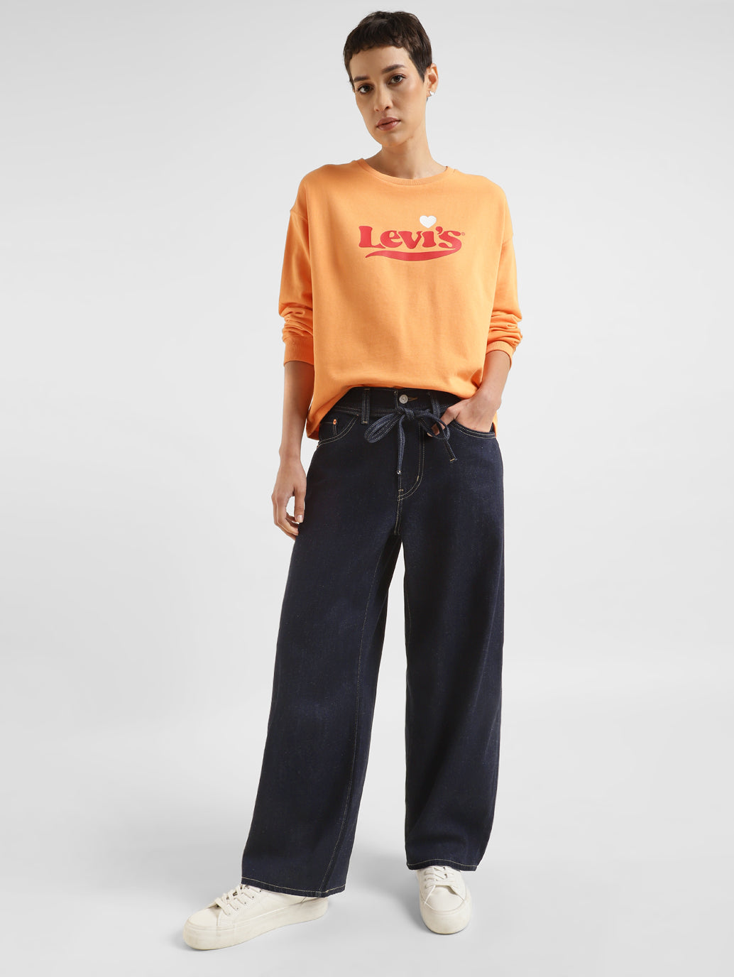 Women's Blue XL Balloon Loose Fit High Rise Jeans