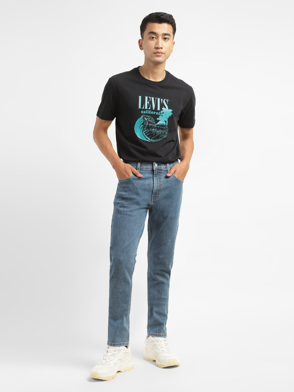 Men's 512 Blue Slim Tapered Fit Mid Rise Jeans