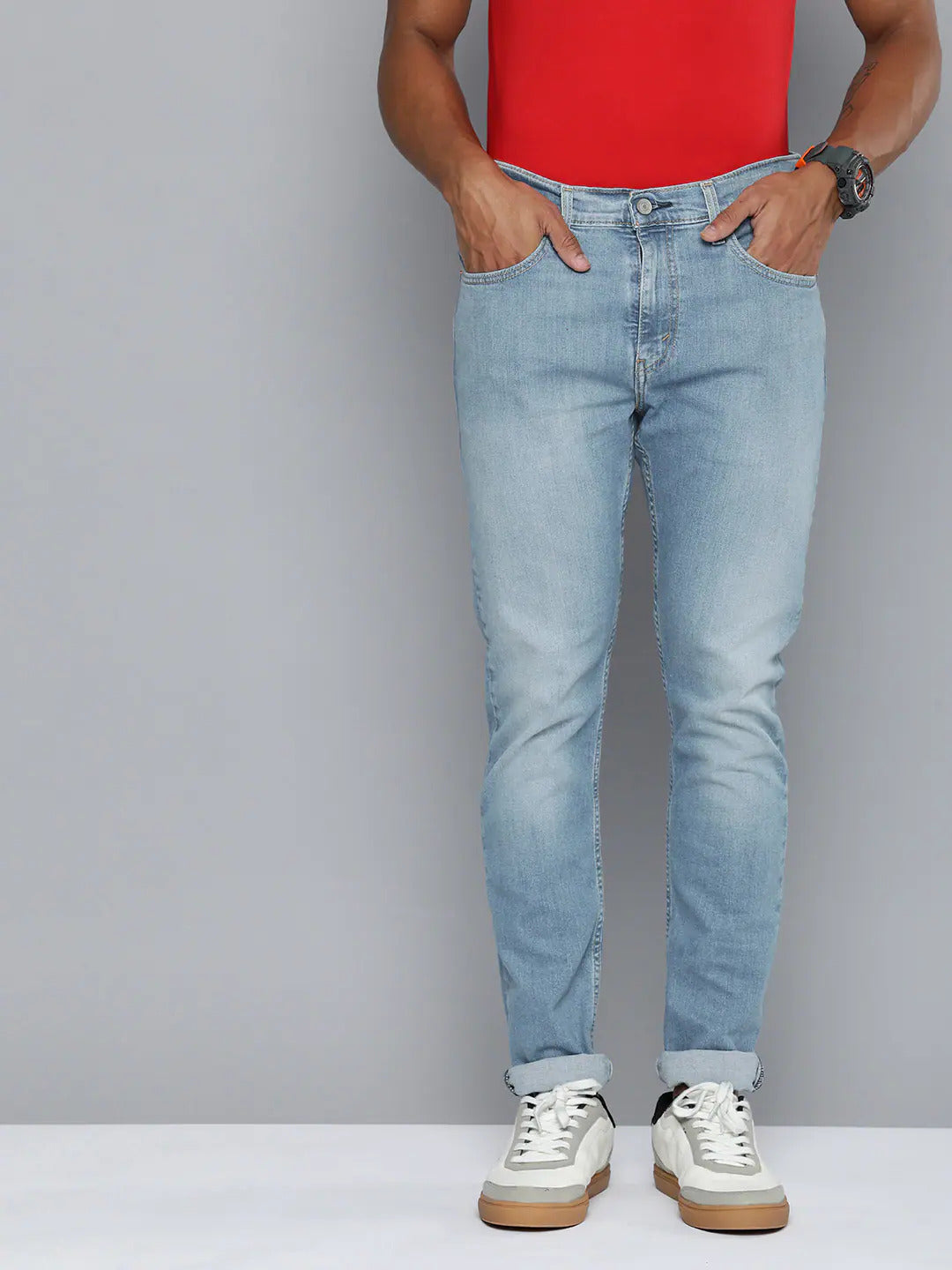 Men's 512 Blue Slim Tapered Fit Mid Rise Jeans