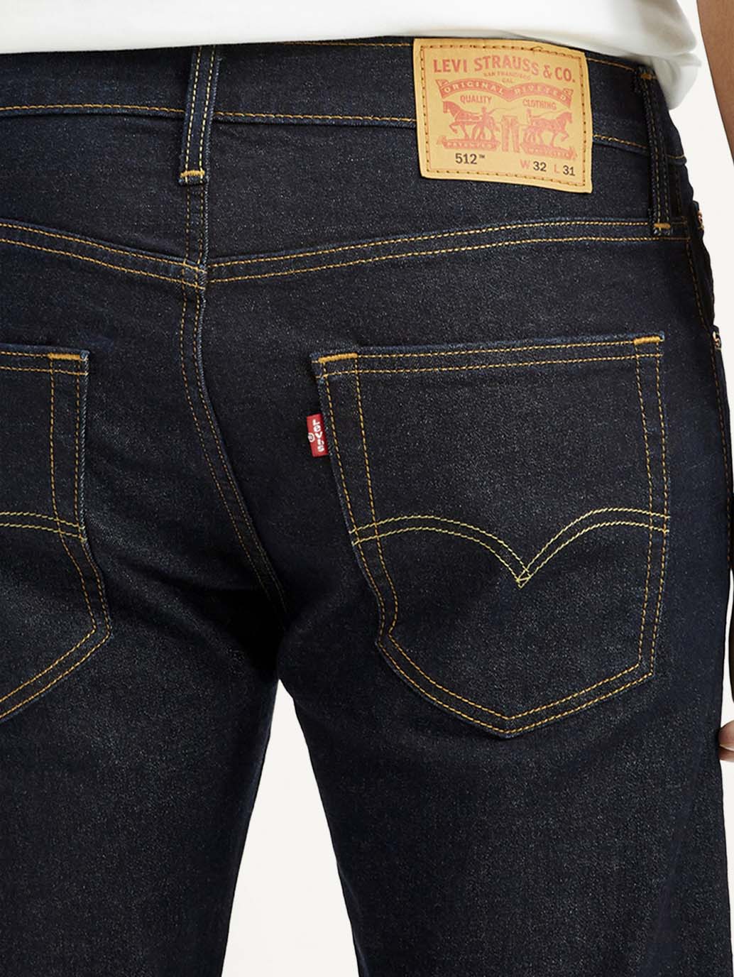 Men's 512 Dark Indigo Slim Tapered Fit Mid Rise Jeans - Detail View