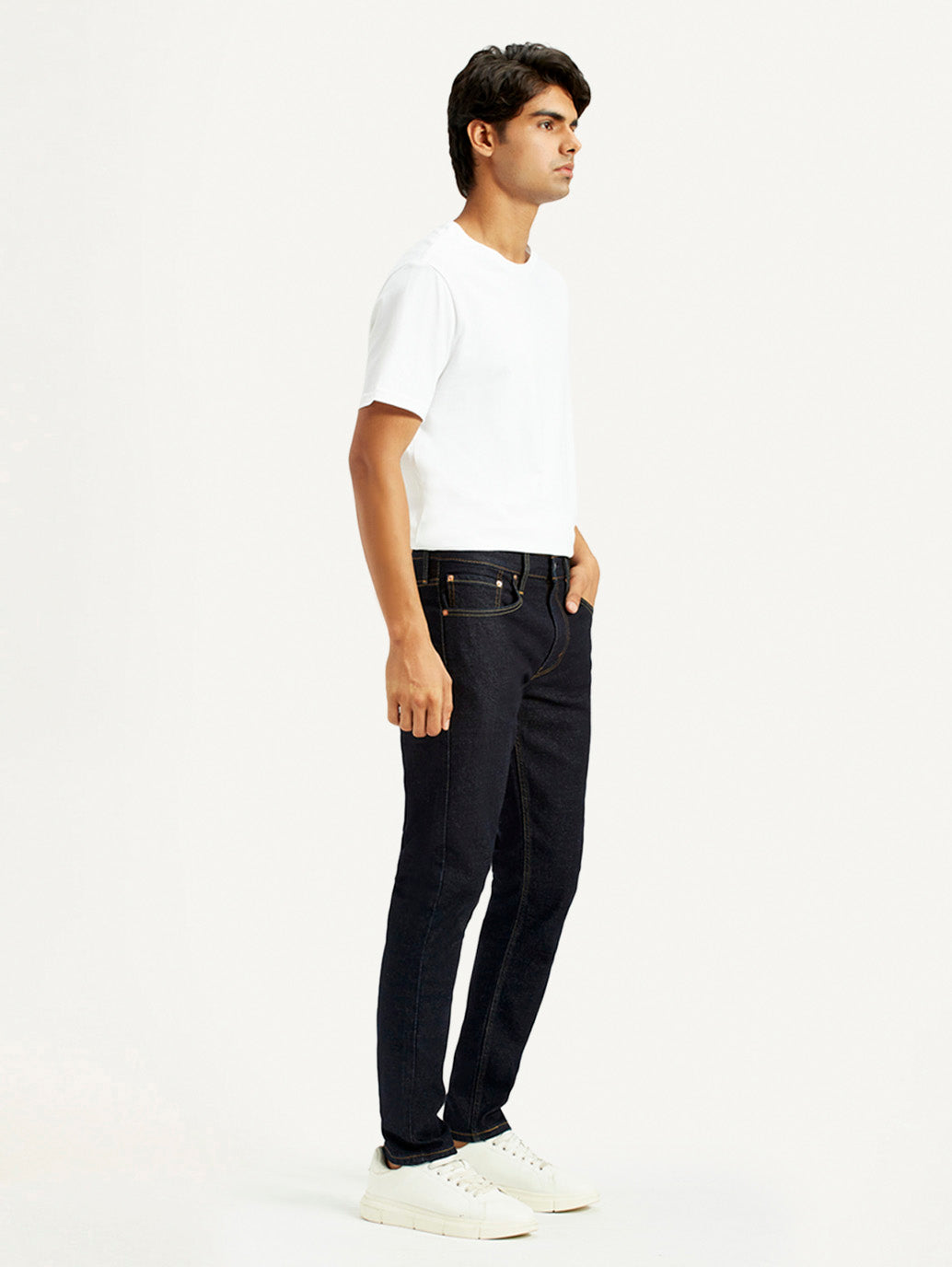 Men's 512 Dark Indigo Slim Tapered Fit Mid Rise Jeans - Side View