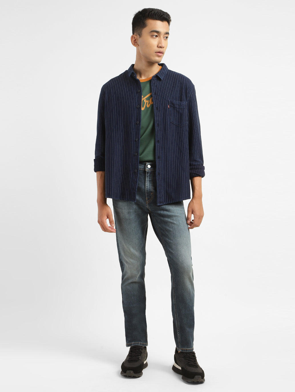 Men's 512 Navy Blue Slim Tapered Fit Mid Rise Jeans