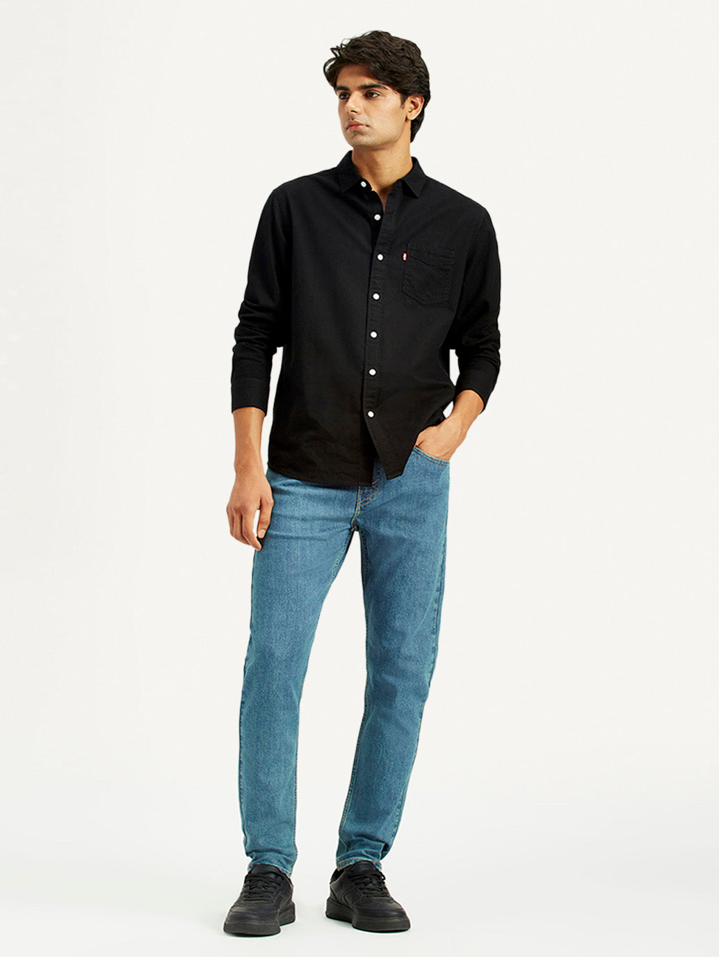 Men's 512 Blue Slim Tapered Fit Mid Rise Jeans - Styleshot View