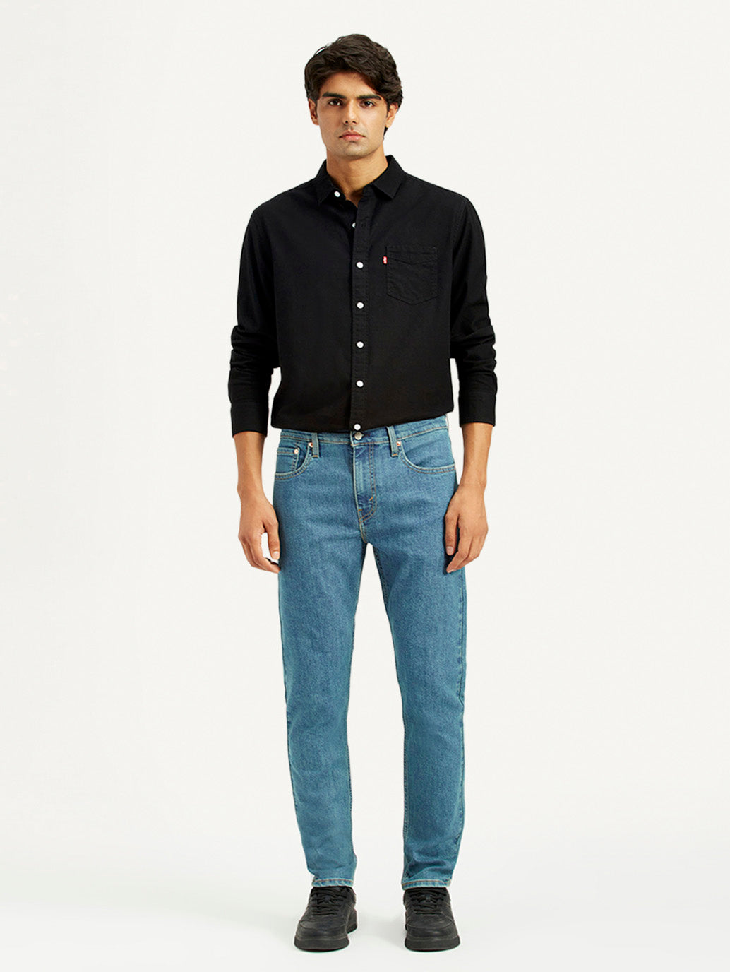 Men's 512 Blue Slim Tapered Fit Mid Rise Jeans - Front View