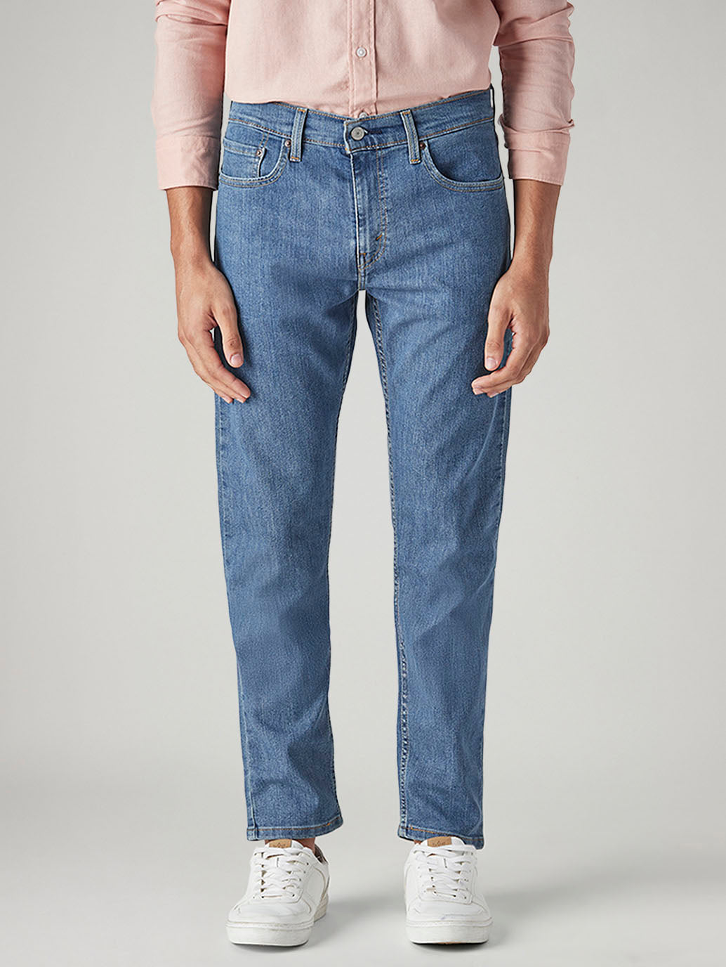 Men's 512 Blue Slim Tapered Fit Mid Rise Jeans - Front View