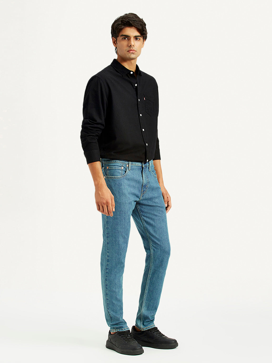 Men's 512 Blue Slim Tapered Fit Mid Rise Jeans - Side View