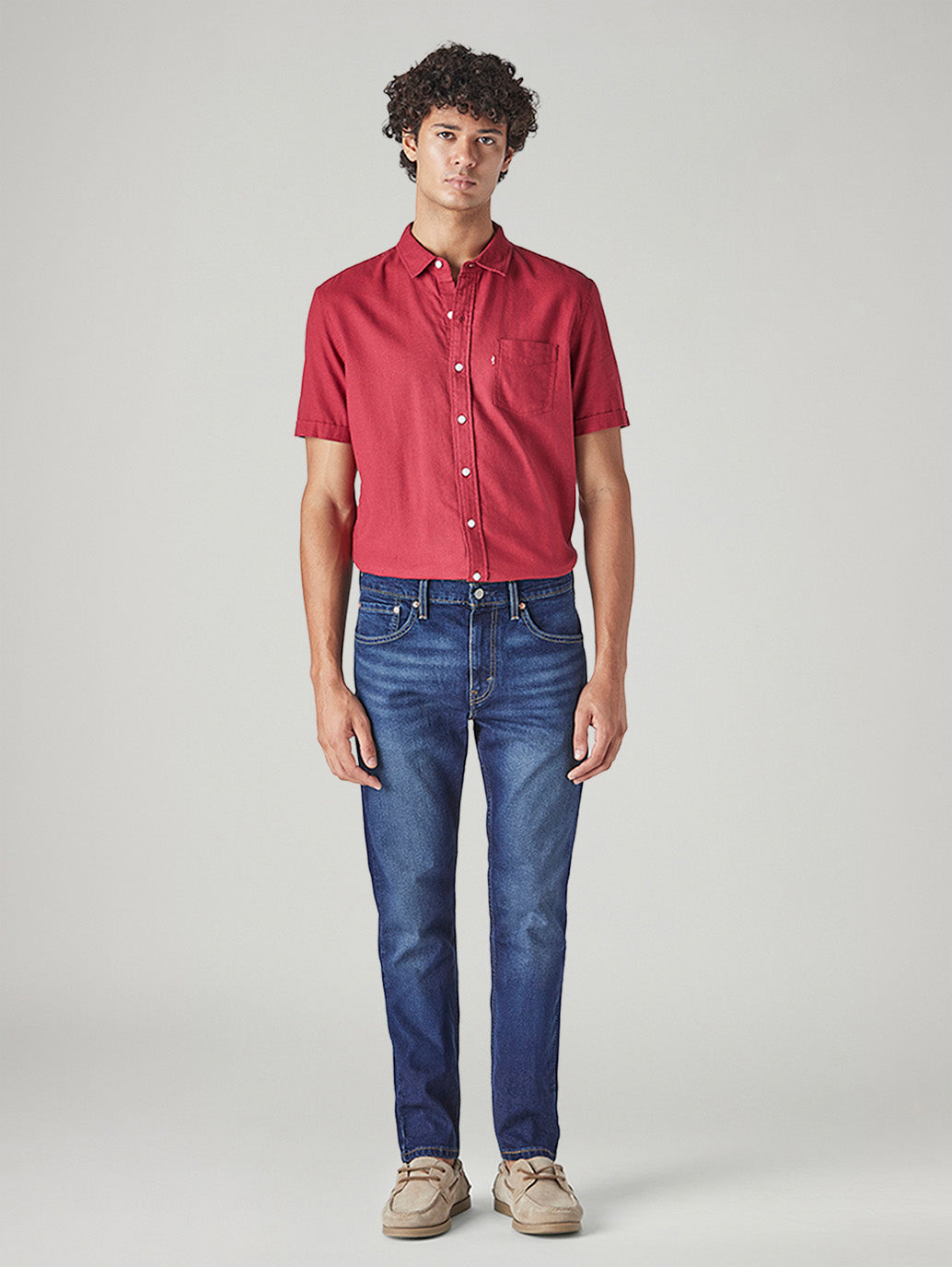 Men's 512 Dark Blue Slim Tapered Fit Mid Rise Jeans - Front View
