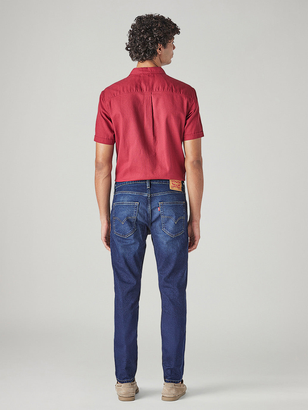 Men's 512 Dark Blue Slim Tapered Fit Mid Rise Jeans - Back View