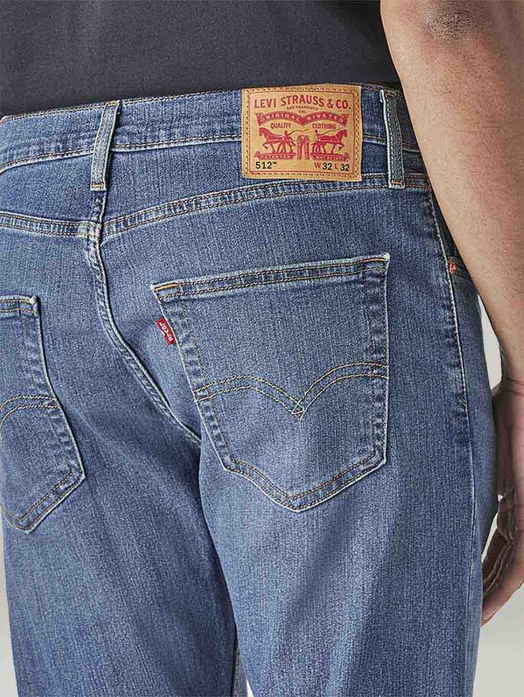 Men's 512 Blue Slim Tapered Fit Mid Rise Jeans - 20 View