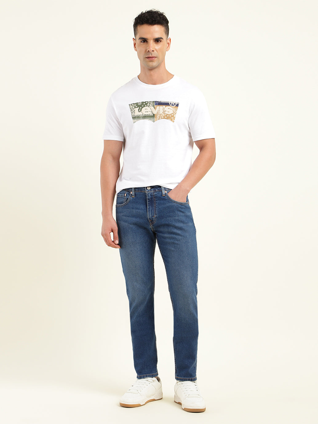 Men's 512 Blue Slim Tapered Fit Mid Rise Jeans - Front View
