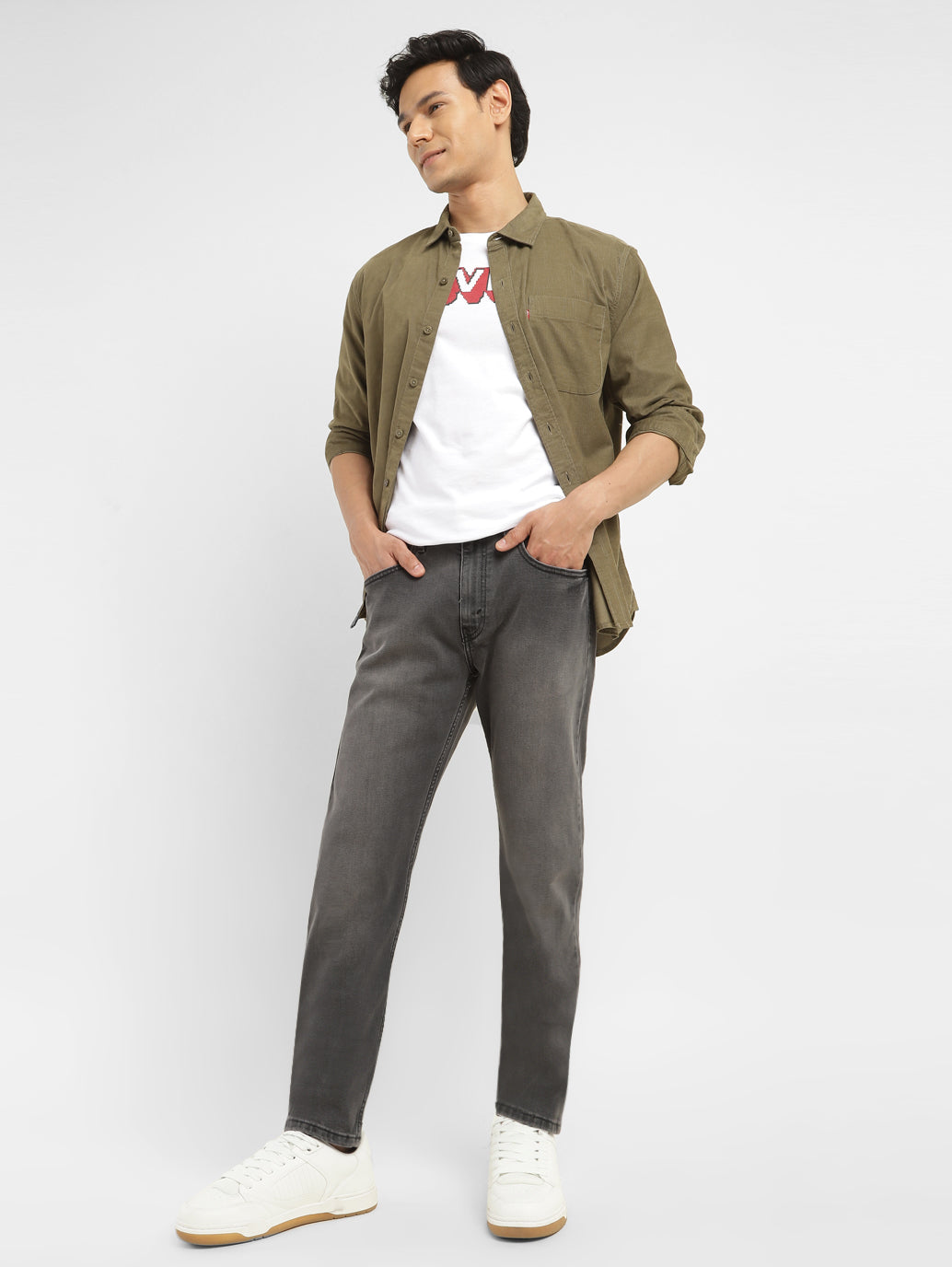 Men's 512 Charcoal Grey Slim Tapered Fit Mid Rise Jeans