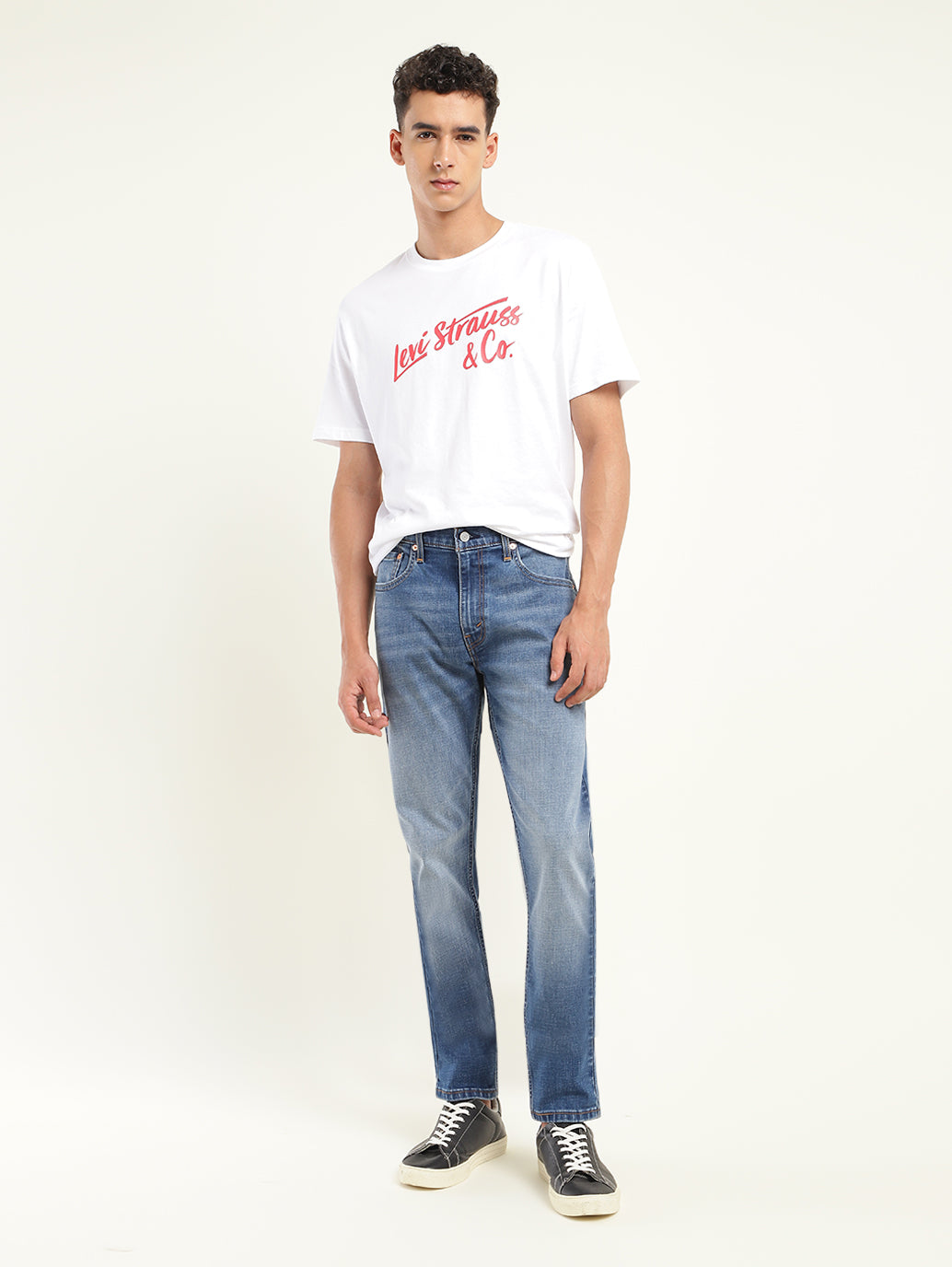 Men's 512 Blue Slim Tapered Fit Mid Rise Jeans - Front View