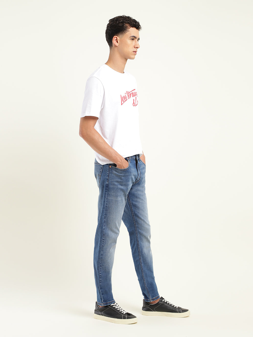 Men's 512 Blue Slim Tapered Fit Mid Rise Jeans - Side View