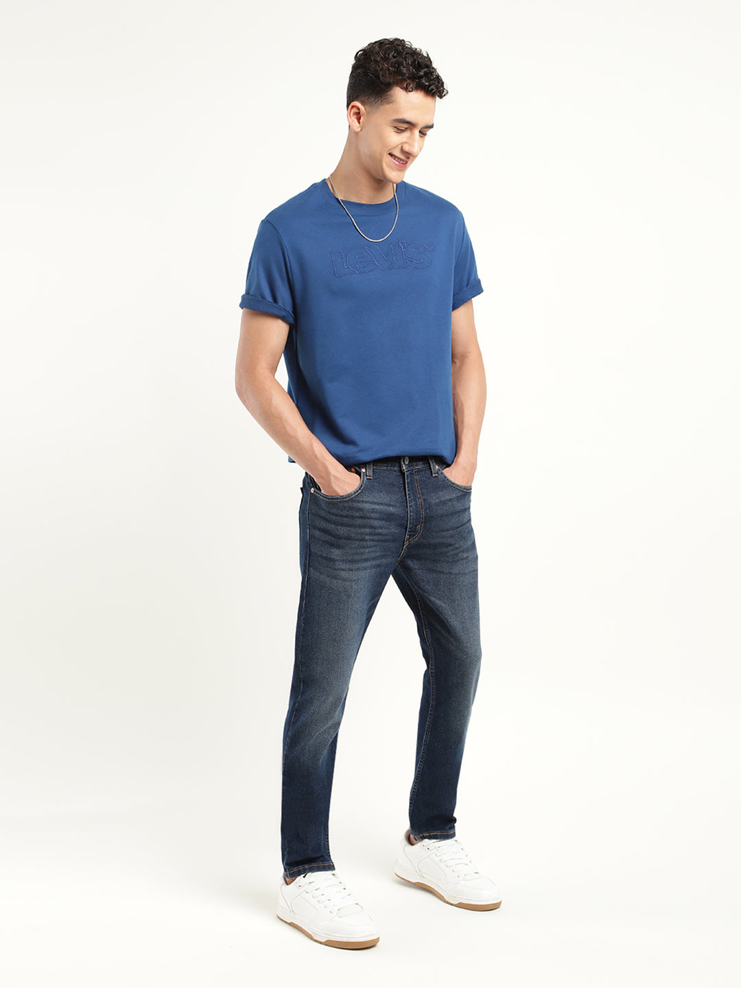 Men's 512 Blue Slim Tapered Fit Mid Rise Jeans