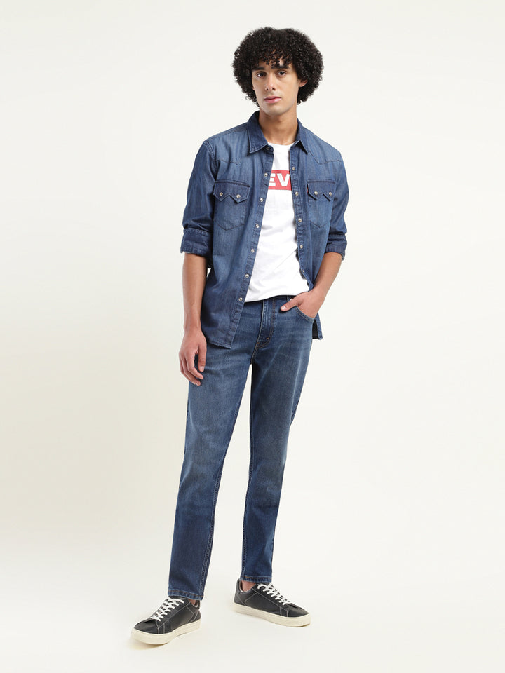 Men's 512 Blue Slim Tapered Fit Mid Rise Jeans
