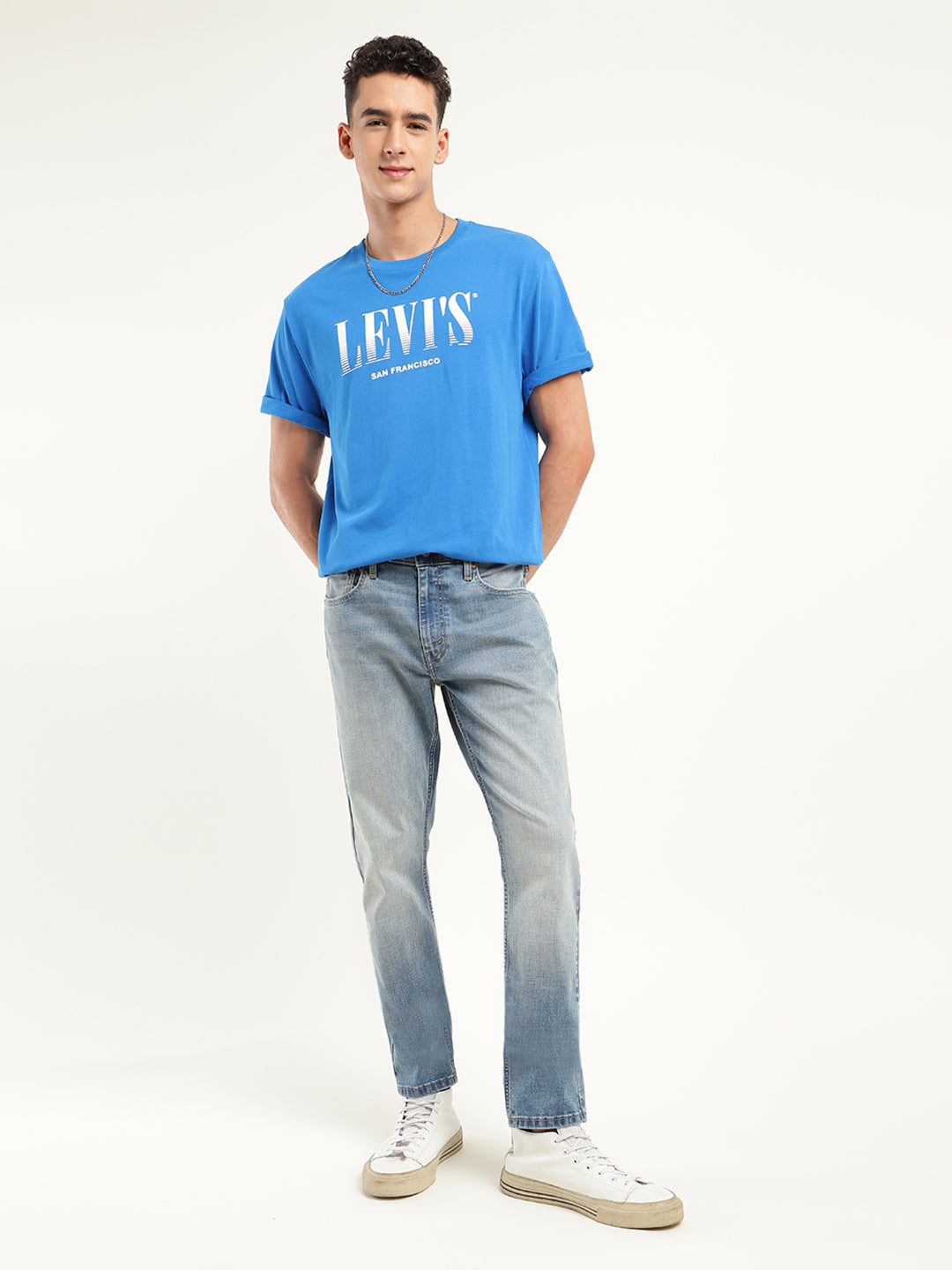Men's 512 Blue Slim Tapered Fit Mid Rise Jeans