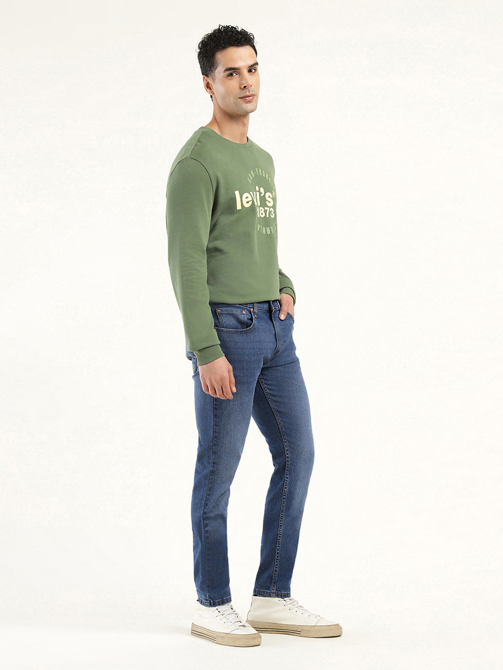 Men's 512 Indigo Slim Tapered Fit Mid Rise Jeans - Side View