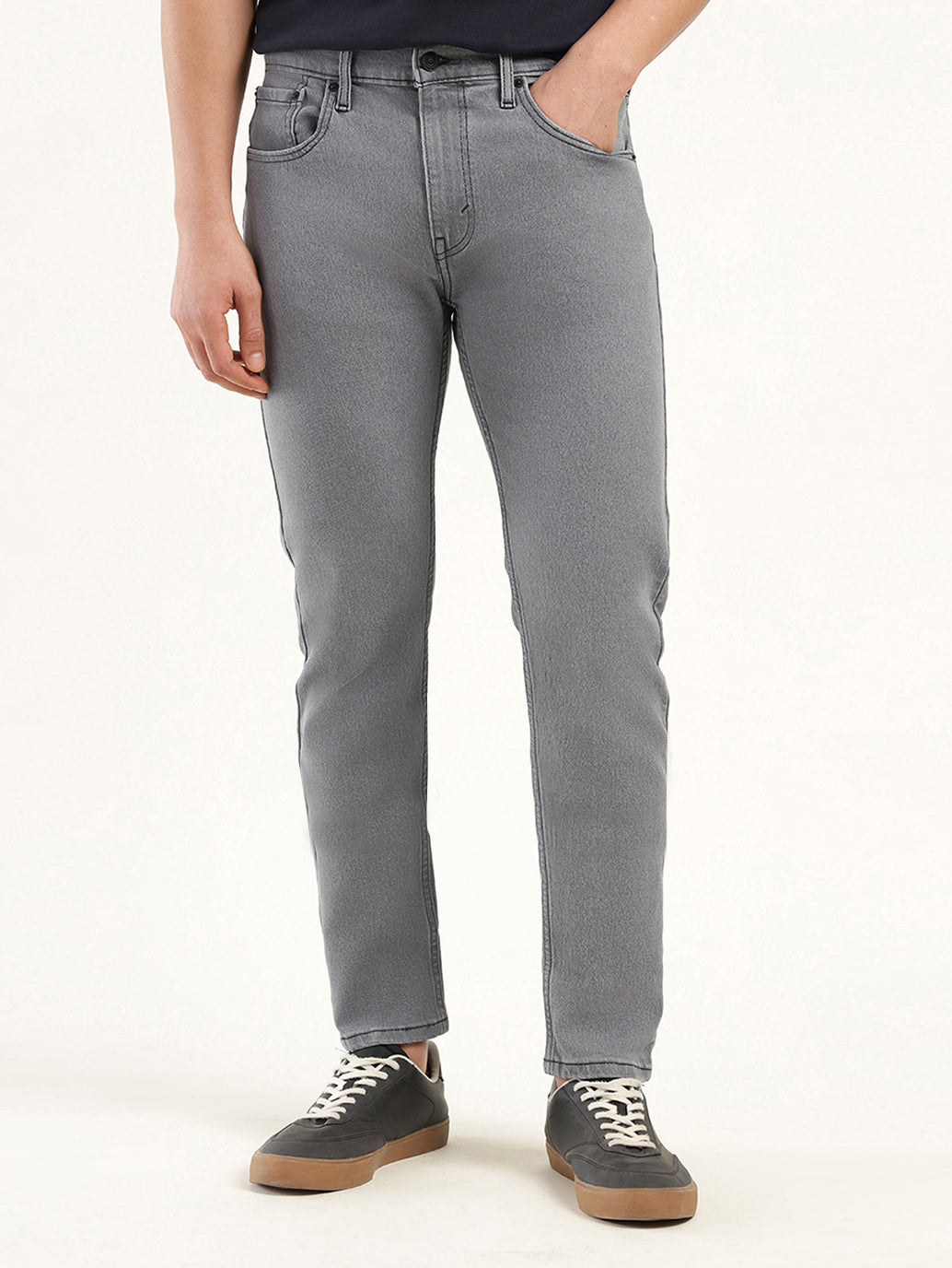 Men's 512 Charcoal Grey Slim Tapered Fit Mid Rise Jeans - Detail View