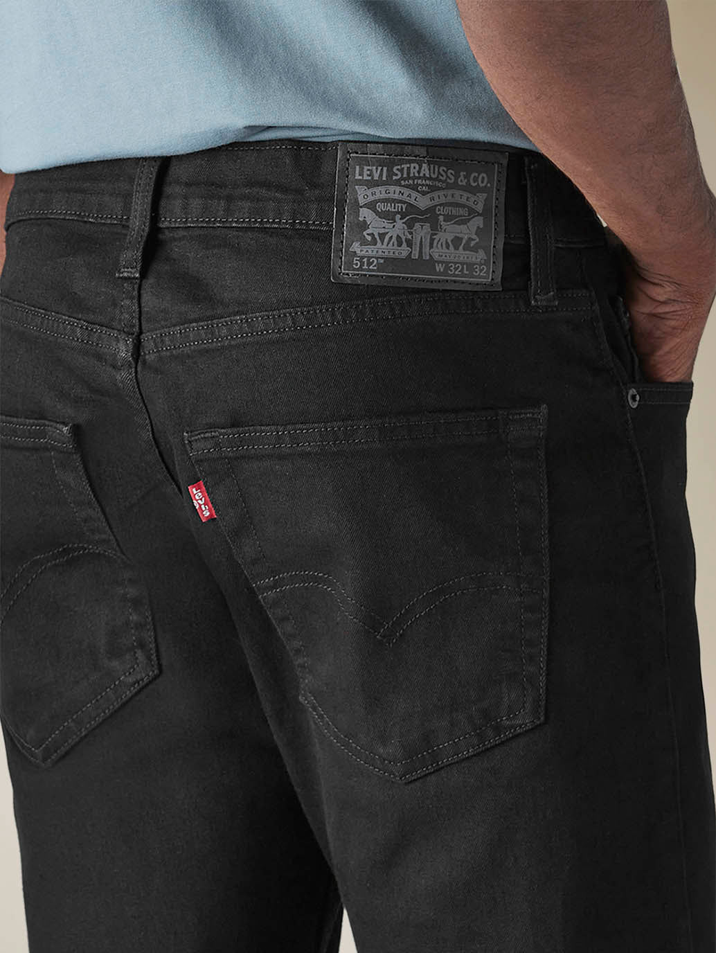 Mens 512 Mid Rise Slim Tapered Fit Cotton Stretch Blend Jeans - Detail View