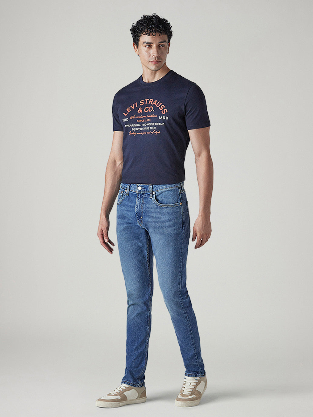 Men's 512 Dark Indigo Slim Tapered Fit Mid Rise Jeans - Side View