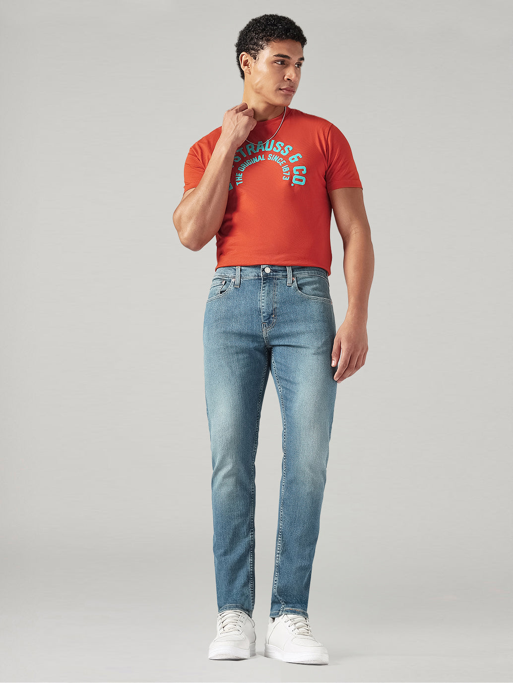 Men's 512 Blue Slim Tapered Fit Mid Rise Tinted Jeans