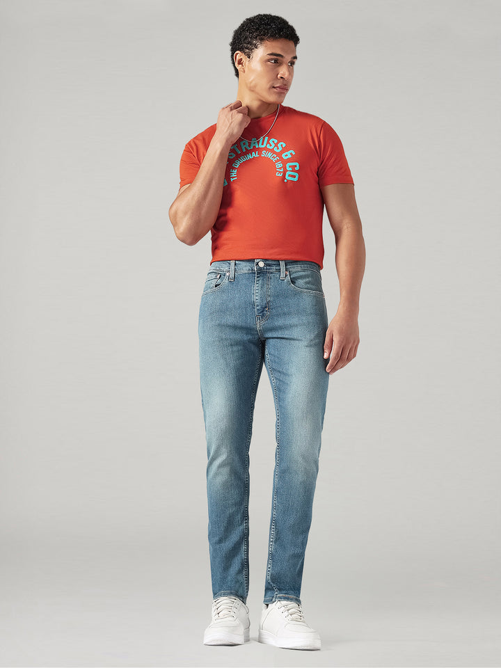 Men's 512 Blue Slim Tapered Fit Mid Rise Tinted Jeans