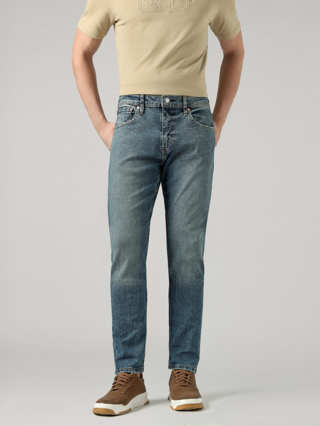 Men's 512 Blue Slim Tapered Fit Mid Rise Jeans - Front View
