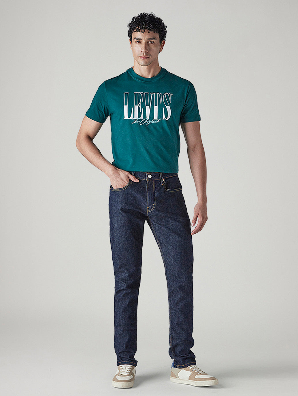 Men's 512 Dark Indigo Slim Tapered Fit Mid Rise Jeans - Front View