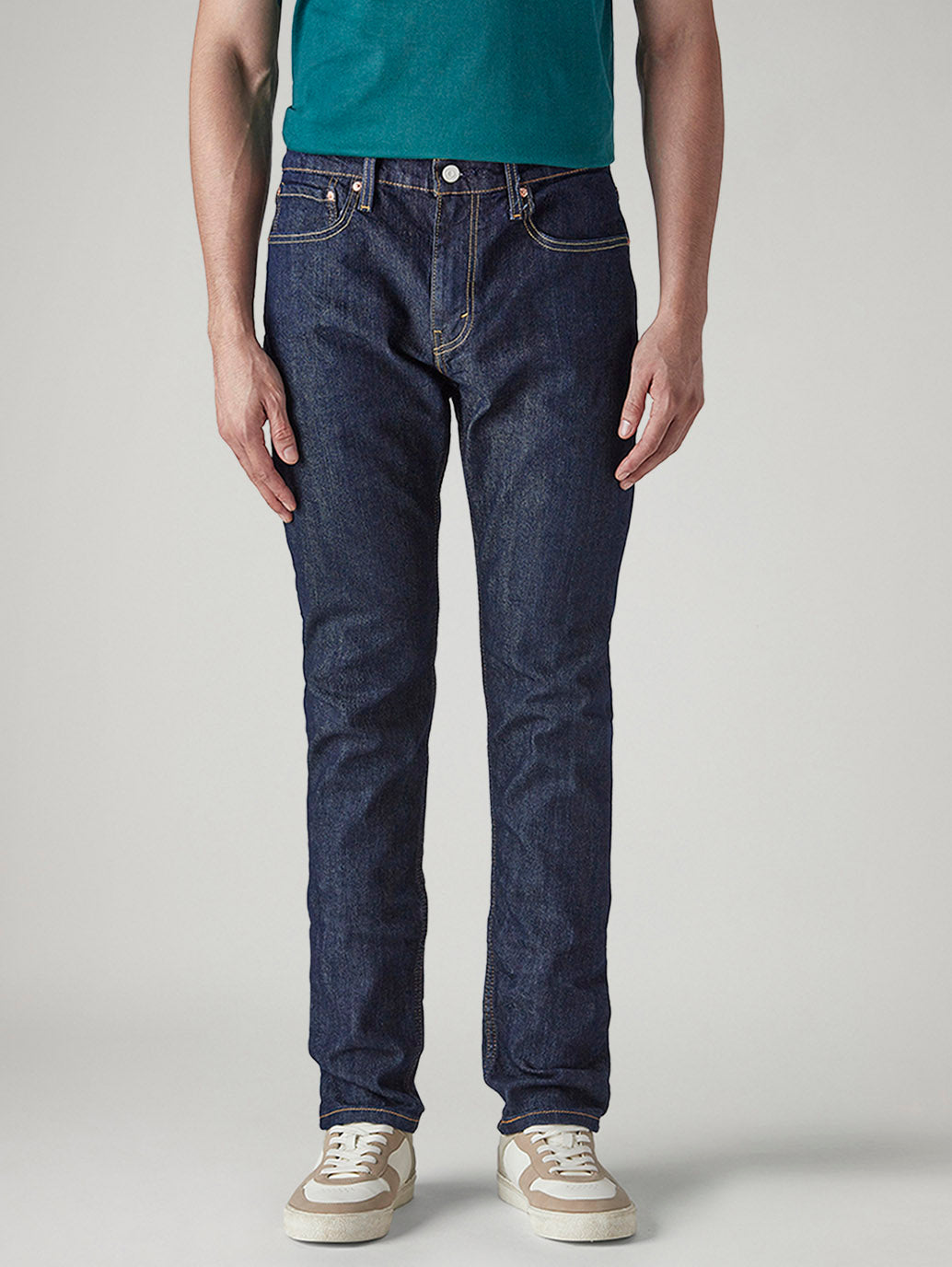 Men's 512 Dark Indigo Slim Tapered Fit Mid Rise Jeans - Front View