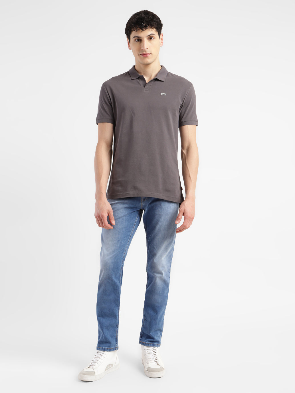 Men's 511 Navy Blue Slim Fit Mid Rise Jeans - ModelFront View