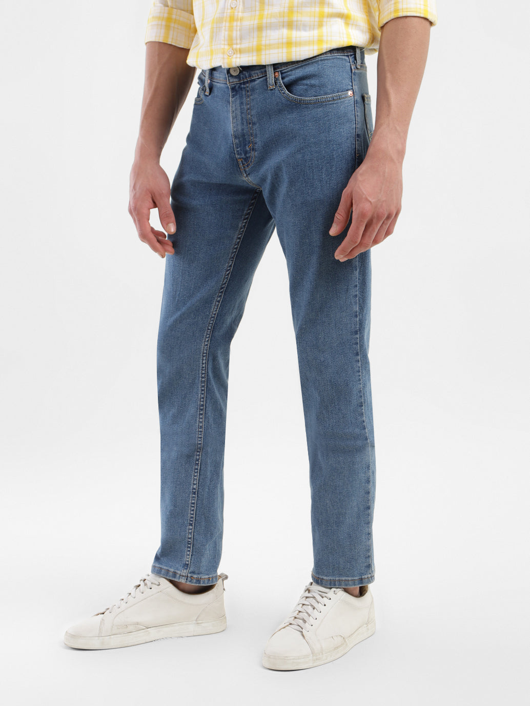 Blue Denim Pier One Wide Fit Men's 511 Blue Slim Fit Mid Rise Jeans