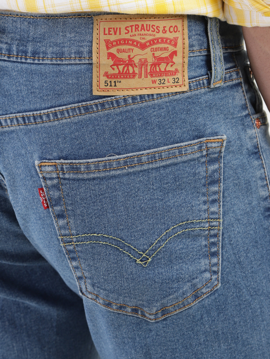 Men's 511 Blue Slim Fit Mid Rise Jeans - b4a3ba2a-6d15-451e-8c50-cd6f61d5a697 View