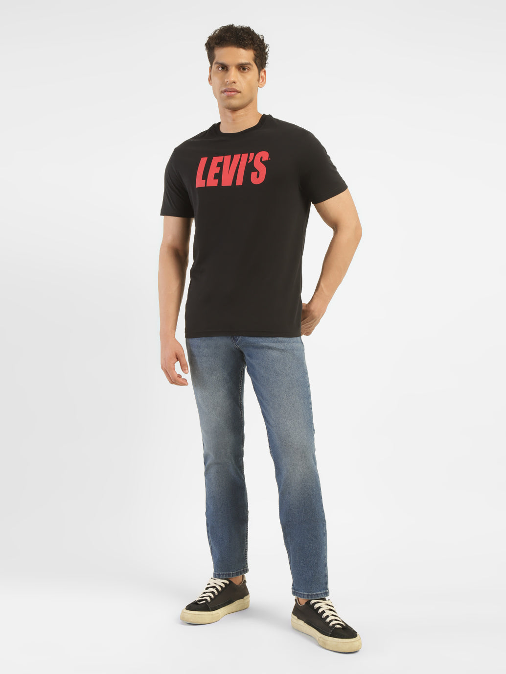 Men's 511 Navy Blue Slim Fit Mid Rise Jeans - Front View