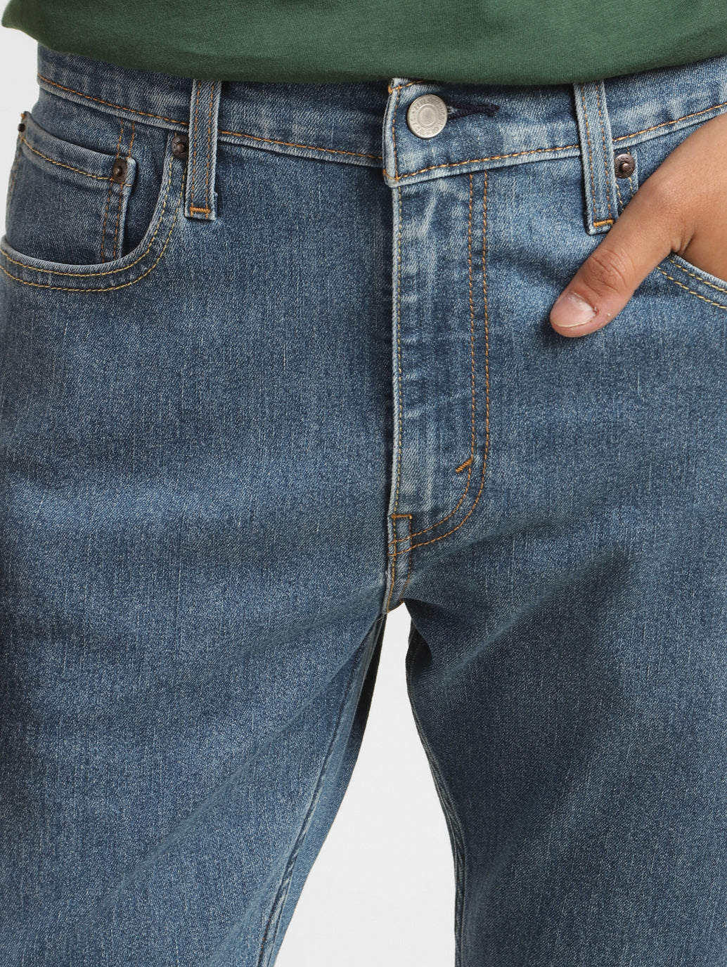 Men's 511 Blue Slim Fit Mid Rise Jeans - Frontdetails View