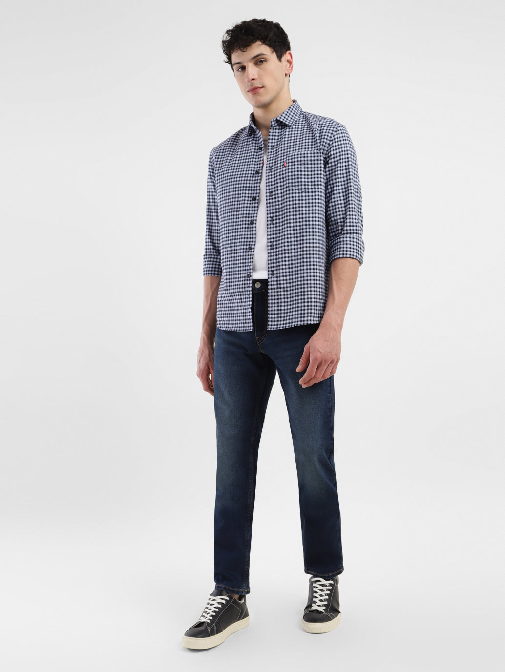 Men's 511 Navy Blue Slim Fit Mid Rise Jeans - StyleShot View