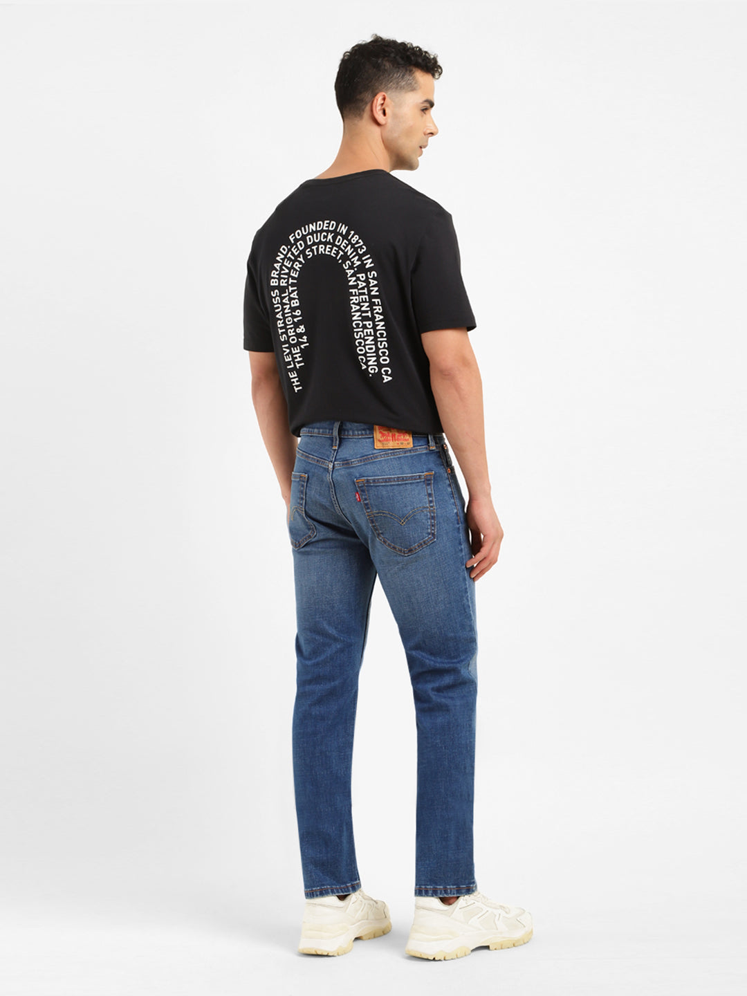 Men's 511 Blue Slim Fit Mid Rise Jeans - Back View