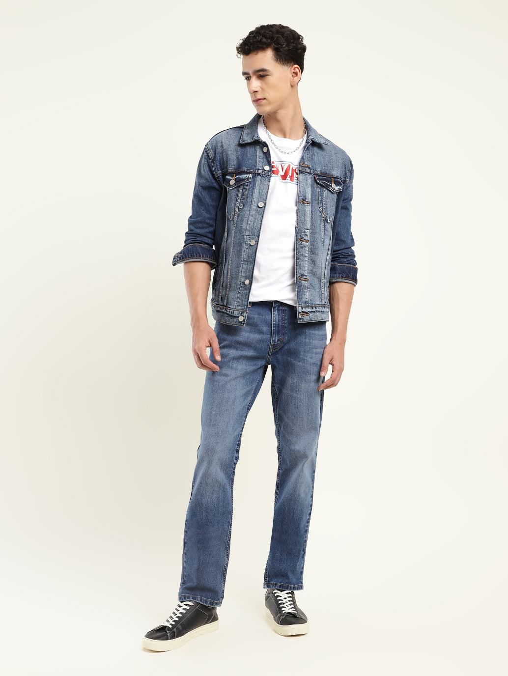 Men's 511 Blue Slim Fit Mid Rise Jeans - Styleshot View