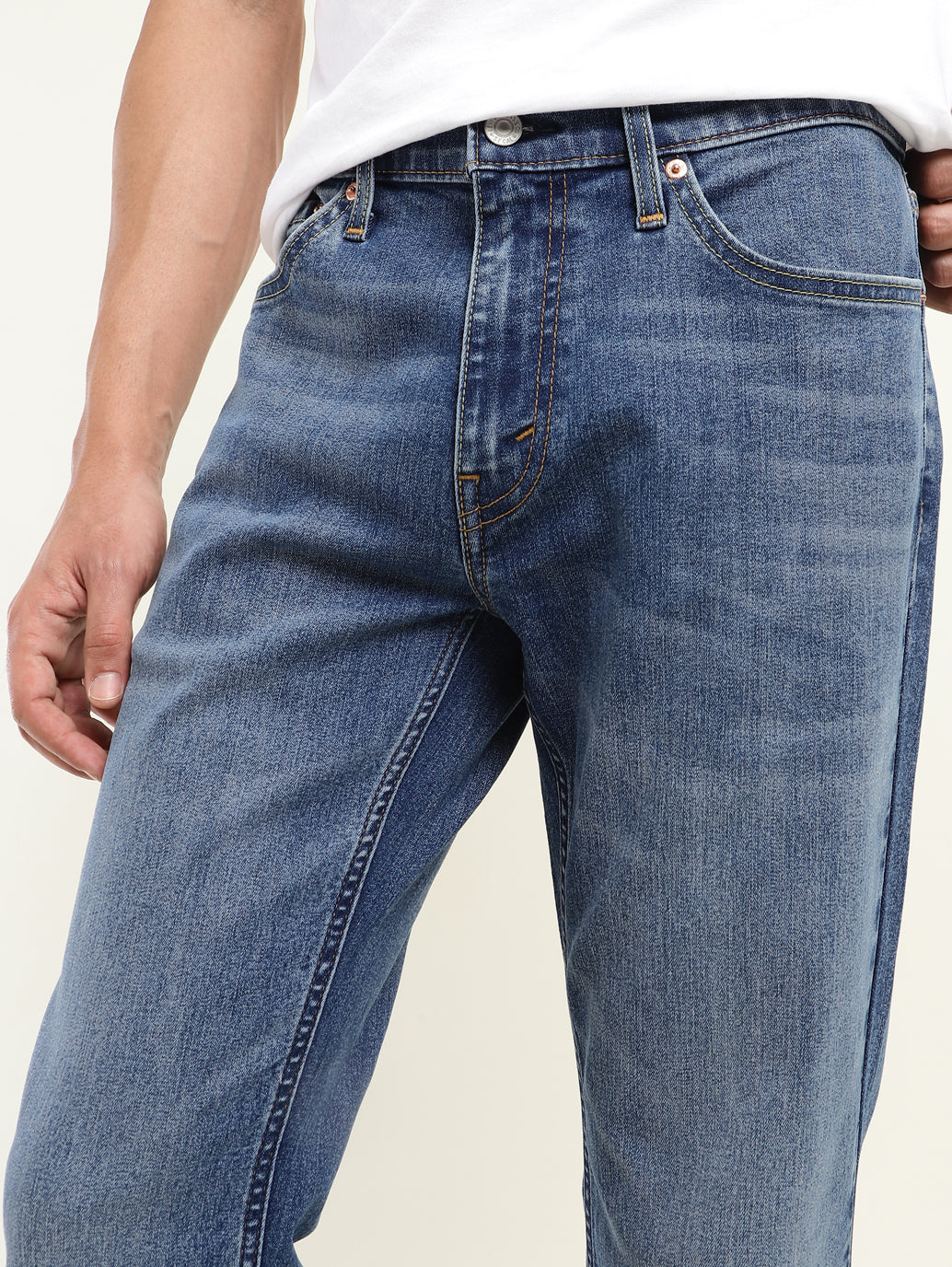 Men's 511 Blue Slim Fit Mid Rise Jeans - FrontDetails View