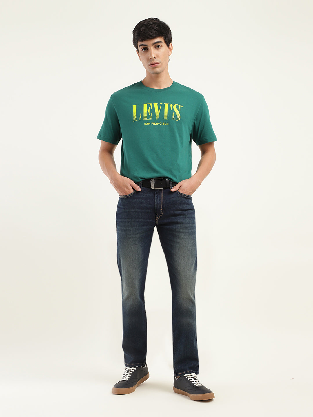 Men's 511 Blue Slim Fit Mid Rise Jeans - Styleshot View