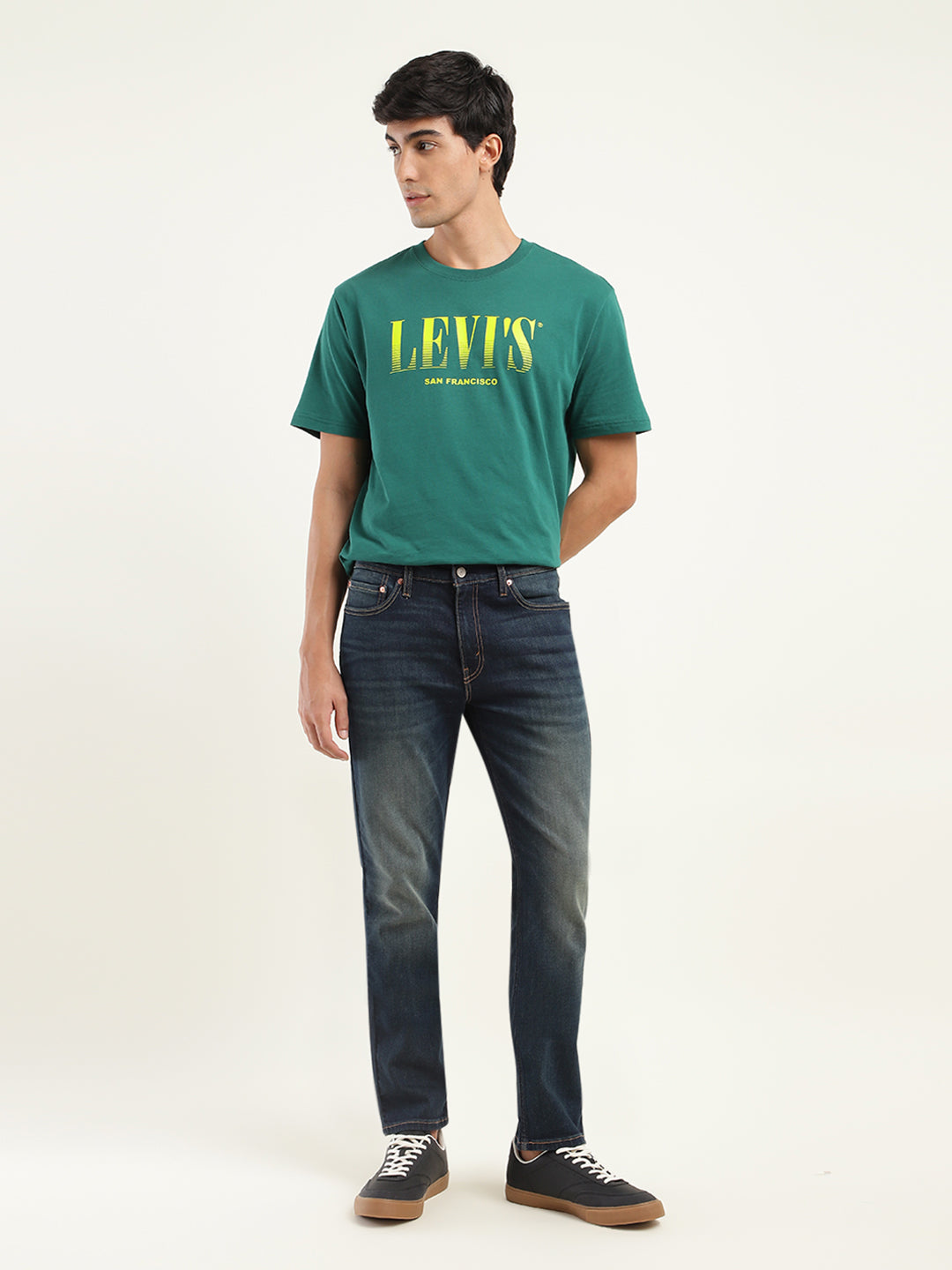 Men's 511 Blue Slim Fit Mid Rise Jeans - Front View