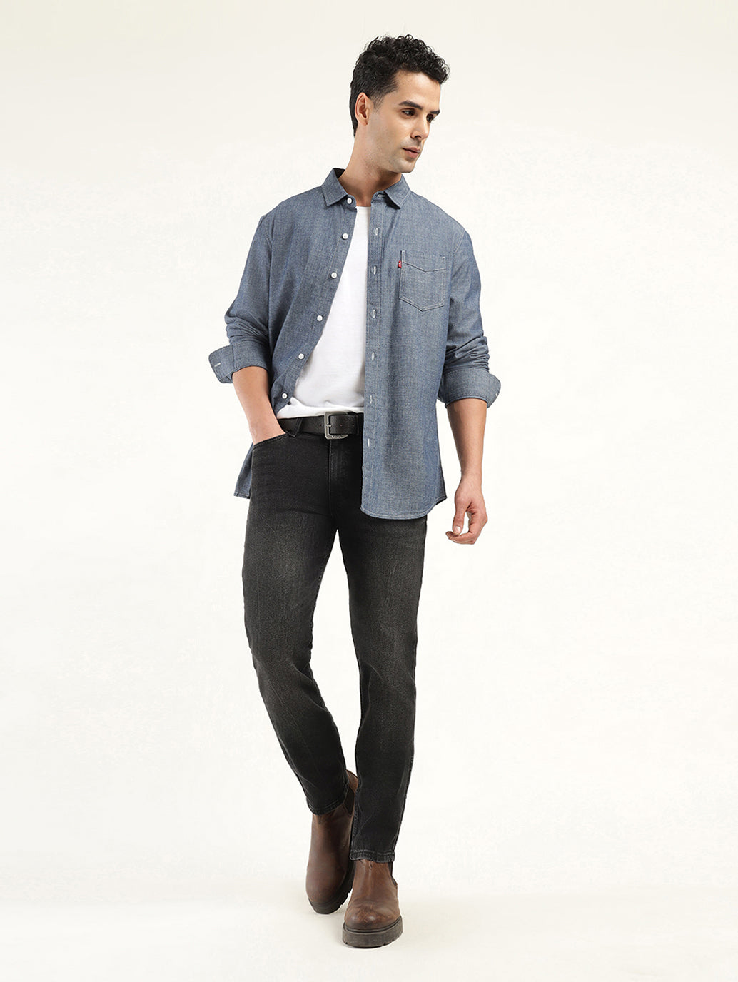 Men's 511 Black Slim Fit Mid Rise Jeans - shot View