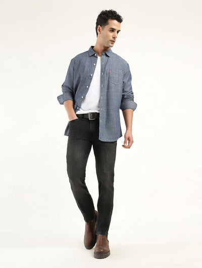Men's 511 Black Slim Fit Mid Rise Jeans-image-44