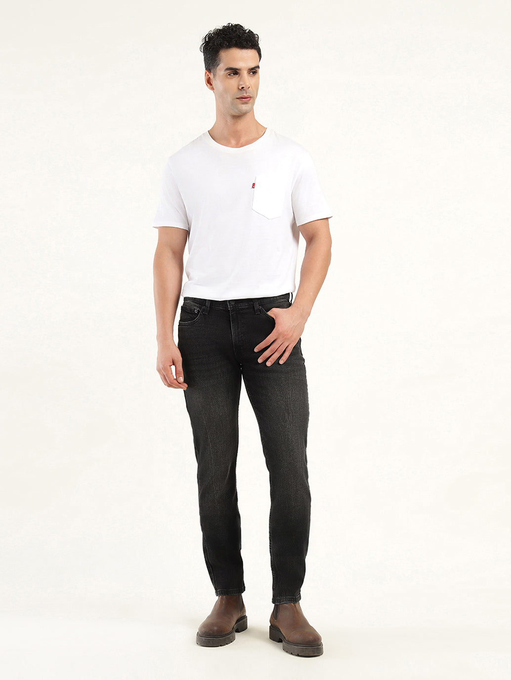 Men's 511 Black Slim Fit Mid Rise Jeans - Front View