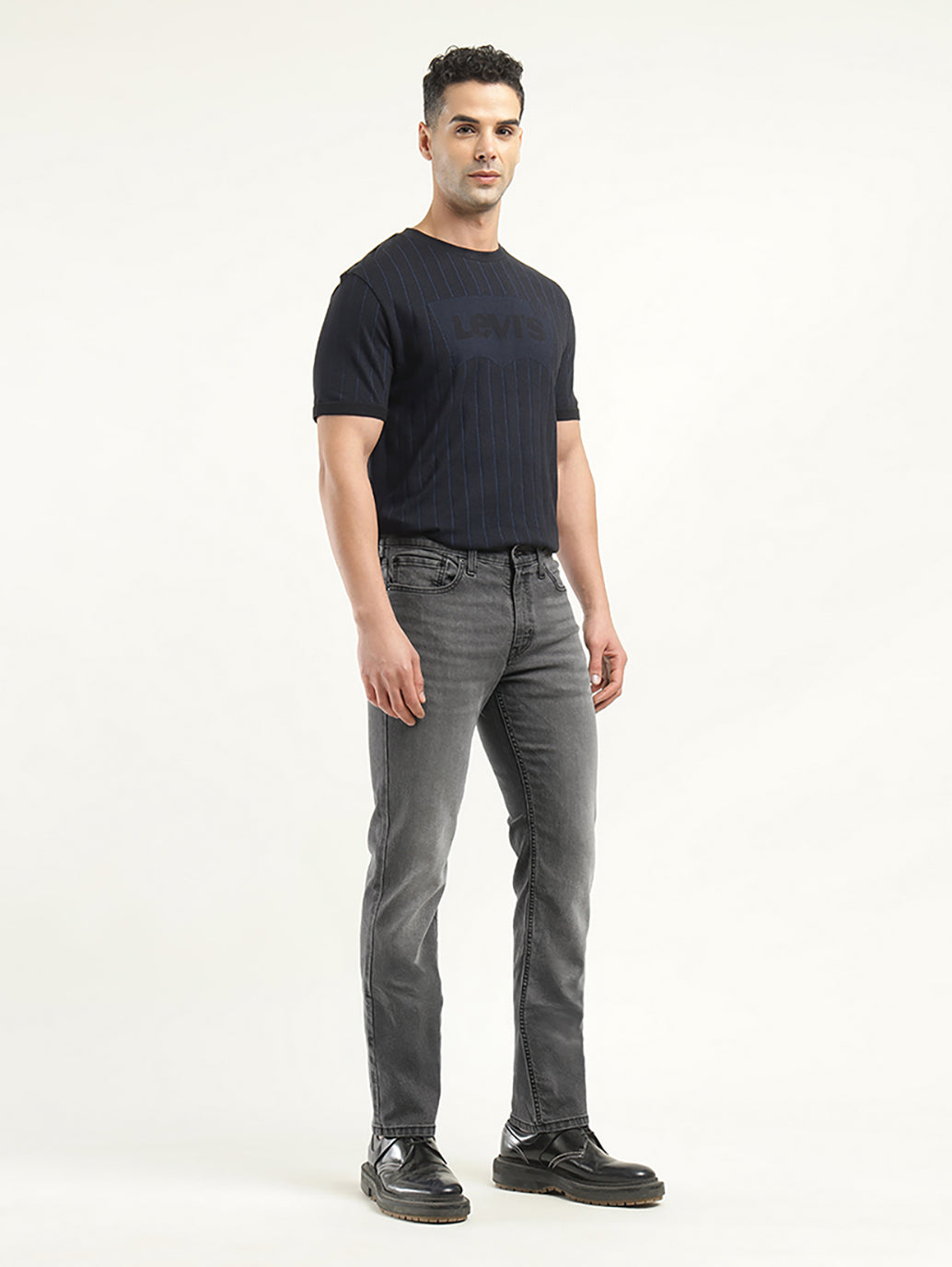 Men's 511 Black Slim Fit Mid Rise Jeans - side View