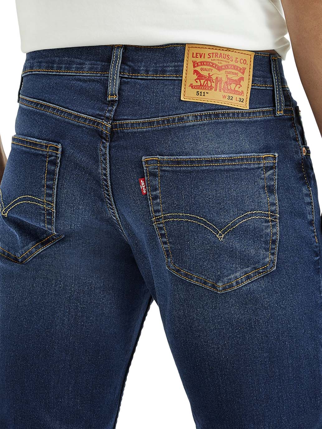 Men's 511 Dark Indigo Slim Fit Mid Rise Jeans - Detail View