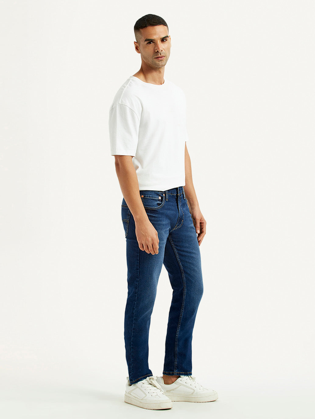 Men's 511 Dark Indigo Slim Fit Mid Rise Jeans - Side View