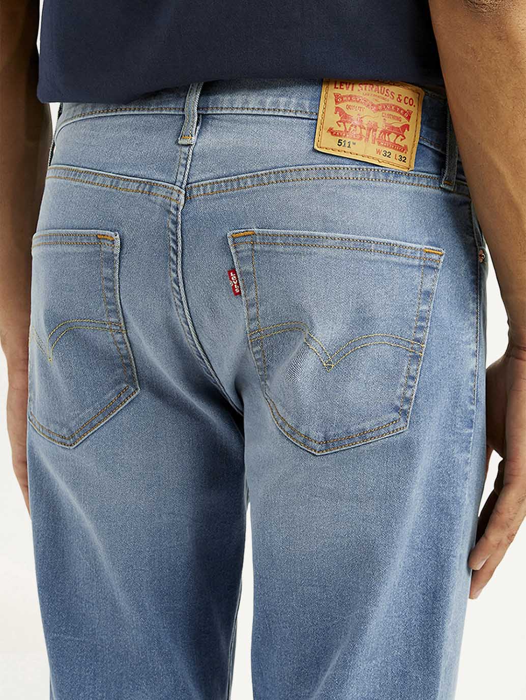 Men's 511 Med Indigo Slim Fit Mid Rise Jeans - Detail View