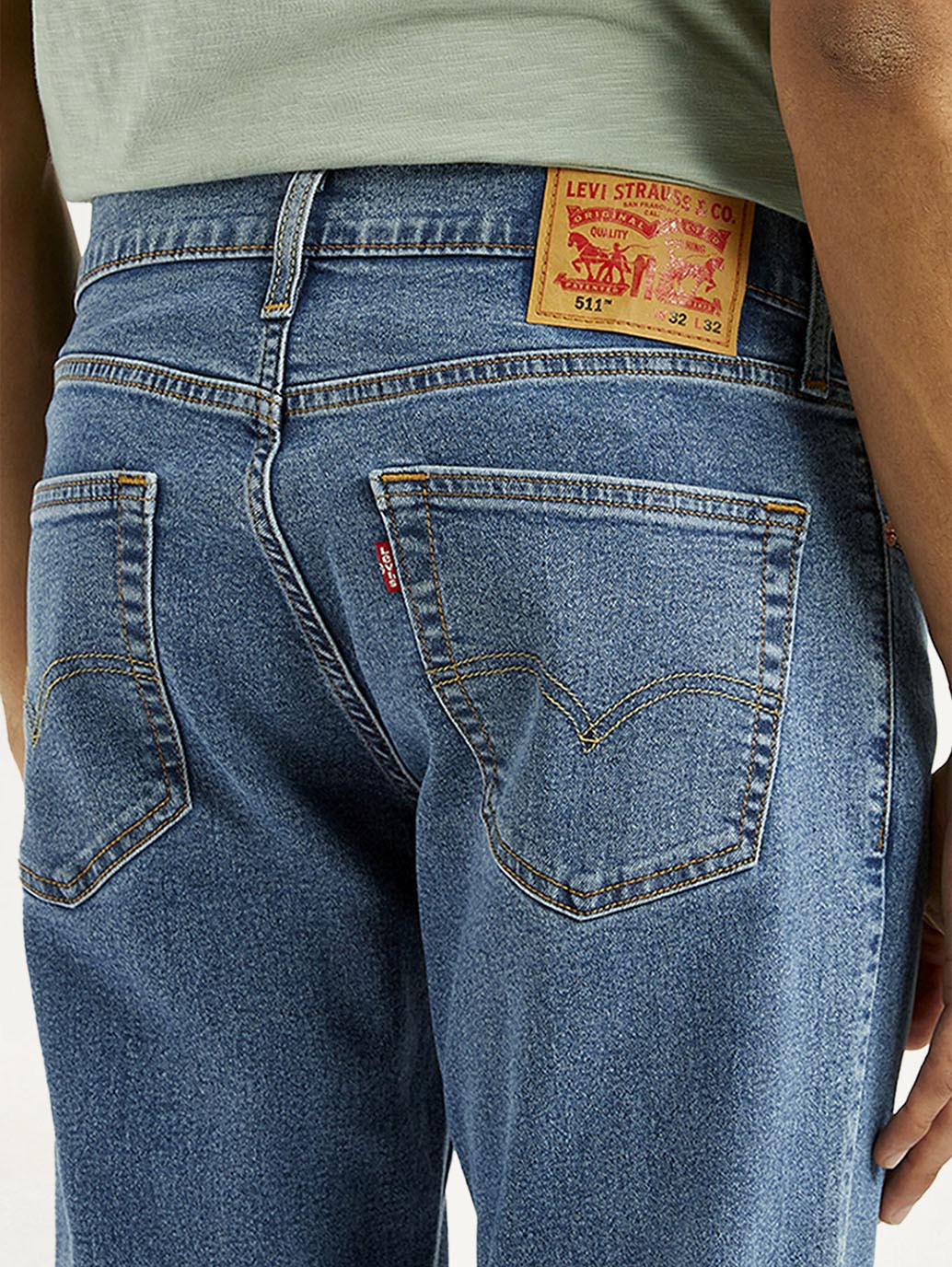 Men's 511 Med Indigo Slim Fit Mid Rise Jeans - Detail View