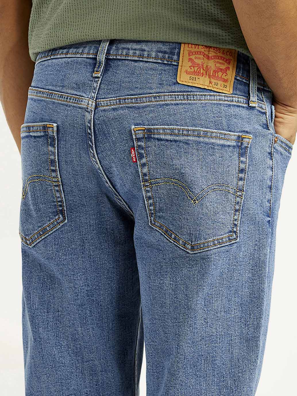 Men's 511 Med Indigo Slim Fit Mid Rise Jeans - Detail View