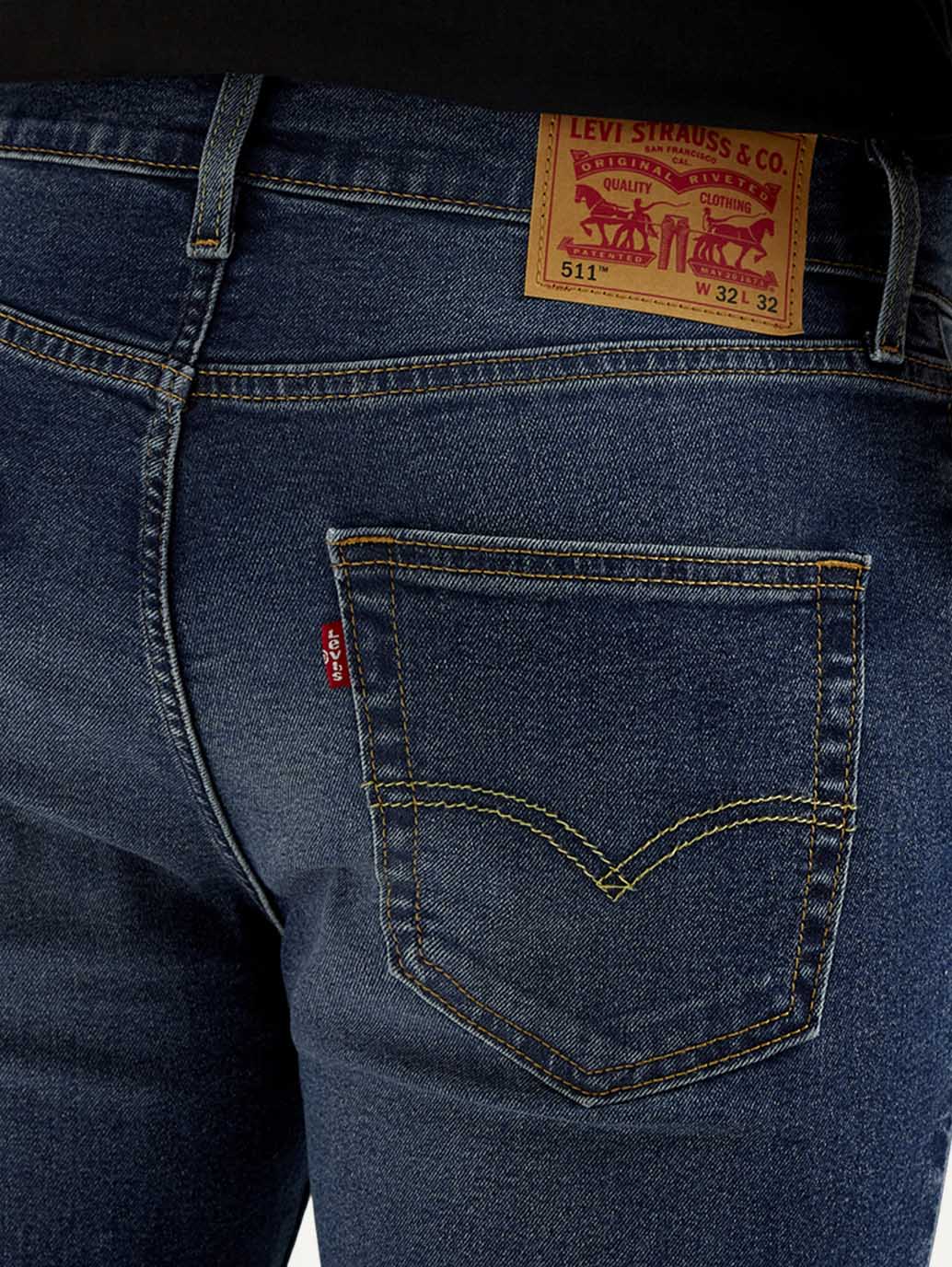 Men's 511 Dark Indigo Slim Fit Mid Rise Jeans - Detail View
